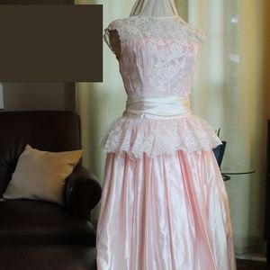 Gunne Sax - Lace and Pink Formal Dress